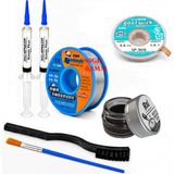 MHM Lehimleme Seti 0,8 mm 40 gr Lehim Teli 2’li Flux CP-3515 Lehim Fitili Havya Ucu Temizleme Kremi 2fırça Seti ST02