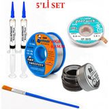 MHM Lehimleme Seti 0,8 mm 40 gr Lehim Teli 2’li Flux CP-3515 Lehim Fitili Havya Ucu Temizleme Kremi Fırça Seti ST03