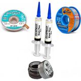 MHM Lehimleme Seti 0,8 mm 40 gr Lehim Teli 2’li Flux CP-3515 Lehim Fitili Havya Ucu Temizleme Kremi Seti ST01