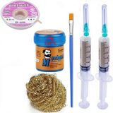MHM Mechanic Krem Lehim 138°C Sn 42GR Havya Uç Temizleme Flux Lehim Toplama CP-2015 Lehim Emme Teli 2,0 mm SET02