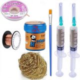 MHM Mechanic Krem Lehim 138°C Sn 42GR Havya Uç Temizleme Flux Lehim Toplama CP-2015 Lehim Emme Teli 2,0 mm SET06