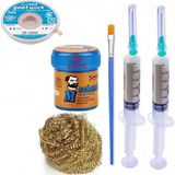 MHM Mechanic Krem Lehim 138°C Sn 42GR Havya Uç Temizleme Flux Lehim Toplama CP-2515 Lehim Emme Teli 2,5 mm SET05
