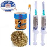MHM Mechanic Krem Lehim 138°C Sn 42GR Havya Uç Temizleme Flux Lehim Toplama CP-3015 Lehim Emme Teli 3,0 mm SET02