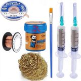 MHM Mechanic Krem Lehim 138°C Sn 42GR Havya Uç Temizleme Flux Lehim Toplama CP-3015 Lehim Emme Teli 3,0 mm SET06