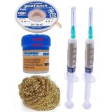 MHM Mechanic Krem Lehim 183°C 42G Flux Lehim Toplama CP-3015 Emme Teli 3,0mm Havya Uç Temizleme SET04