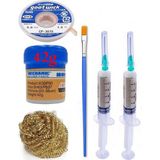 MHM Mechanic Krem Lehim 183°C 42G Flux Lehim Toplama CP-3015 Emme Teli 3,0mm Havya Uç Temizleme SET05