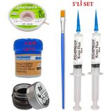 MHM Mechanic Krem Lehim 183°C 42GR Havya Uc Temizleyici Flux Lehim Toplama CP-1515 Lehim Emme Teli Fırça SETI04