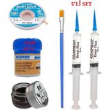 MHM Mechanic Krem Lehim 183°C 42GR Havya Uc Temizleyici Flux Lehim Toplama CP-2515 Lehim Emme Teli Fırça SETI05