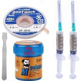 MHM Mechanic Krem Lehim Mechanic Solder Paste 42 gr 138C Lehim Emme Temizleme Teli 3,0 mm ve Metal Spatula SETI02