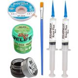 MHM Relıfe RL-402 Krem Lehim 183°C 40GR Havya Uç Temizleyici Flux Lehim Toplama CP-2515 Emme Teli Fırça SETI04