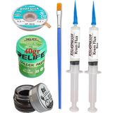MHM Relıfe RL-402 Krem Lehim 183°C 40GR Havya Uç Temizleyici Flux Lehim Toplama CP-3515 Emme Teli Fırça SETI03
