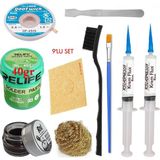 MHM Relıfe RL-402 Krem Lehim 183°C 40GR Havya Uç Temizleyici Seti Flux Lehim Toplama CP-2515 Emme Teli Fırça Vs SET05