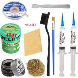 MHM Relıfe RL-402 Krem Lehim 183°C 40GR Havya Uç Temizleyici Seti Flux Lehim Toplama CP-3015 Emme Teli Fırça Vs SET01