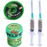 MHM Relıfe RL-402/ Krem Lehim Paste 183°C 40G Flux Lehim Toplama ve 2uul 2015 Emme Teli 2,0mm Lehimleme SETI03