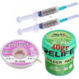 MHM Relıfe RL-402/ Krem Lehim Paste 183°C 40G ve Flux Lehim Toplama ve Cp 2015 Emme Teli Seti