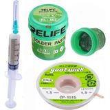 MHM Relıfe RL-402 Krem Lehim Solder Paste 183°C Noclean SN63/PB67 40G Lehim Toplama CP-1515 Emme Teli