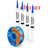 MHM RSLASM8559 Krem Flux 5 cc 4’lü Set +Mech 40 G 0,5 mm Lehim Teli Elektronik Lehimleme Seti TK50