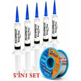 MHM RSLASM8559 Krem Flux 5 cc 5’lü Set +Mech 40 G 0,3 mm Lehim Teli Elektronik Lehimleme Seti TK57