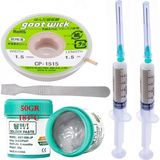 MHM Solder BST-506 Krem Lehim /best 50G Sıvı Lehim ve Flux Lehim Toplama Seti 1,5mm ve Metal Spatula SETI01