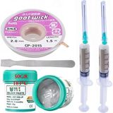 MHM Solder BST-506 Krem Lehim /best 50G Sıvı Lehim ve Flux Lehim Toplama Seti 2,0mm ve Metal Spatula SETI01