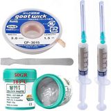 MHM Solder BST-506 Krem Lehim /best 50G Sıvı Lehim ve Flux Lehim Toplama Seti 3,0mm ve Metal Spatula SETI02
