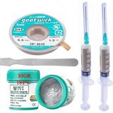 MHM Solder BST-506 Krem Lehim /best 50G Sıvı Lehim ve Flux Lehim Toplama Seti 3,5mm ve Metal Spatula SETI02