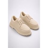 Mhoda Shoes Bağlamalı Makosen Ayakkabı Bej Süet