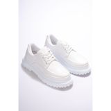 Mhoda Shoes Bağlamalı Makosen Ayakkabı Beyaz