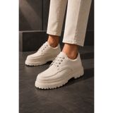 Mhoda Shoes Premium Bağlamalı Makosen Ayakkabı Bej