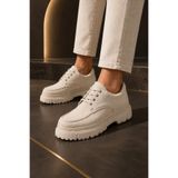 Mhoda Shoes Premium Rahat Bağlamalı Makosen Ayakkabı Bej