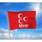 Mhp- Milliyetçi Hareket Partisi Bayrağı Premium Raşel Kumaş 100X150 cm