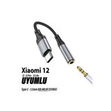 Mi 12 - 12 Pro - 12 Lite Uyumlu Kulaklık Type C 3.5Mm Aux Çevirici Dönüştürücüsü