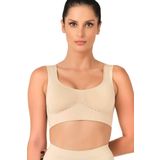 M,I 4015 Bej Spor Sütyen Büstiyer Kadın Bralette Dikişsiz Spor Kıyafeti Askısız Nefes Alır Jogging Yoga Jumping Fitness Bej M