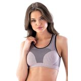 M,I 4026 Gri Spor Sütyen Büstiyer Kadın Bralette Dikişsiz Spor Kıyafeti Askısız Nefes Alır Koşu Yoga Jumping Fitness, Gri, L