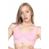 M,I Kalın Askılı Kadın Büstiyer, Korse Elbise, Askılar, Kadın Korse Üstleri, Bağcıklı Kadın İç Giyim, Poliamid, Elastan, S-2XL, Pembe, L