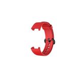 Mi Watch Lite Kordon Akıllı Saat Bileklik Kordonu Silikon Kayış Kordon + Ppma Nano Ekran Koruyucu Kırmızı