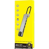 Mi7a 8 In 1 Ethernet Sd USB Type C Hub Hdmı Girişli Macbook Çevirici