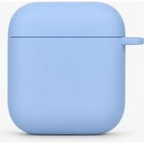 Mi7a Airpods 1 ve Airpods 2 Uyumlu Silikon Koruyucu Kılıf Yumuşak Esnek Kulaklık Kutusu Koruma Kabı - Açık Mavi