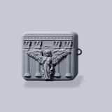 Mi7a Airpods 4. Nesil Angel Kılıf (Dua Eden Melek Figürlü) - Çok Renkli - Gri