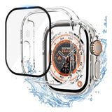 Mi7a Apple Watch Ultra 49MM Kılıf Kasa ve Ekran Koruyucu 360 Tam Koruma - Şeffaf