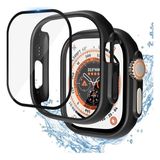 Mi7a Apple Watch Ultra 49MM Kılıf Kasa ve Ekran Koruyucu 360 Tam Koruma - Siyah