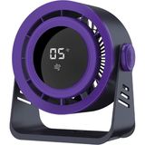 Mi7a Dijital Ekranlı Masaüstü Mini Fan (5 Kademeli Turbo Vantilatör) - Mor