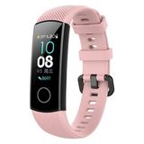 Mi7a Honor Band 4 / Band 5 Akıllı Saat Uyumlu Sportif Çizgili Silikon Kordon/kayış - Pembe - Çok Renkli