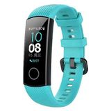 Mi7a Honor Band 4 / Band 5 Akıllı Saat Uyumlu Sportif Çizgili Silikon Kordon/kayış - Turkuaz - Çok Renkli
