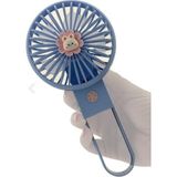 Mi7a Şarjlı Taşınabilir Mini USB Fan LED Işıklı Masa Üstü 3 Kademeli Mini Vantilatör Soğutucu - Mavi