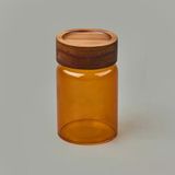 Mia Akasya Yuvarlak Cam Kavanoz - Amber - 250 Ml