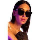 Mia Aksesuar Gold-Siyah Büyük Kasa Kadın Güneş Gözlüğü - Gold - Siyah