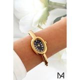 Mia Aksesuar Vintage Roma Rakamlı Oval Bilezik Kordon Gold-Siyah Kadın Kol Saati - Gold - Siyah