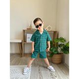 Mia Bambim Çizgili Erkek Bebek T-Shirt Şort Takım Yeşil - 9 - 12 Ay