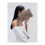 Mia Collection Dantel Model Clutch Çanta , Portföy Çanta , El Çantası Vizon